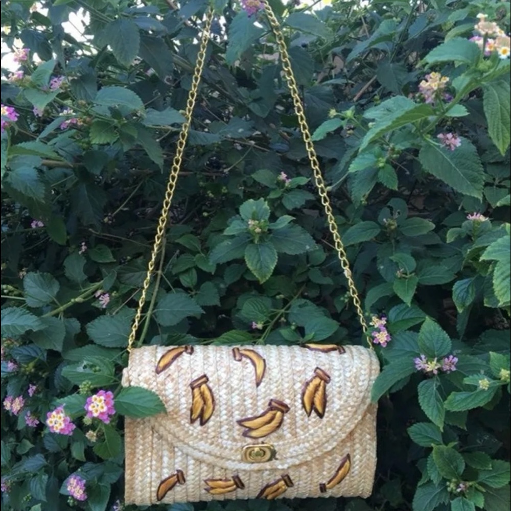 Kawaii Pinup Summer Banana Woven Purse
